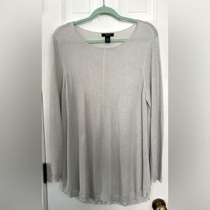 ALFANI Women's Silver Metallic Long-Sleeve Lightweight Tunic Sweater. Size: (XL)